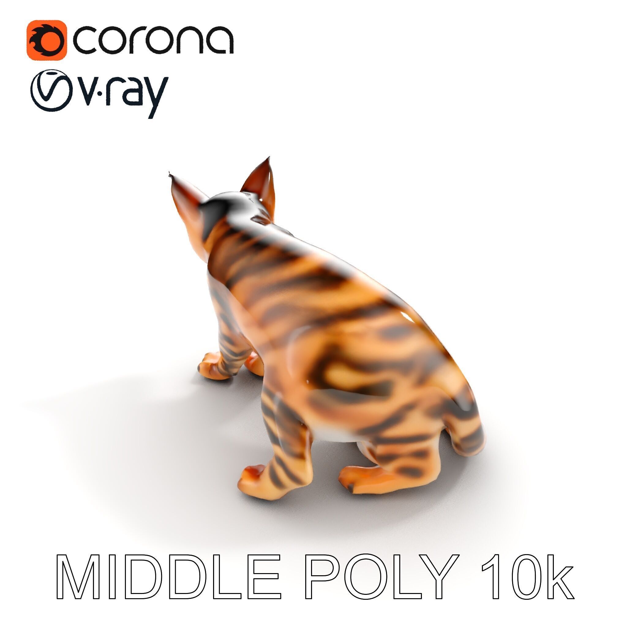Bengal Cat Realistic Model Pack for D Design Low-poly 3D model_7