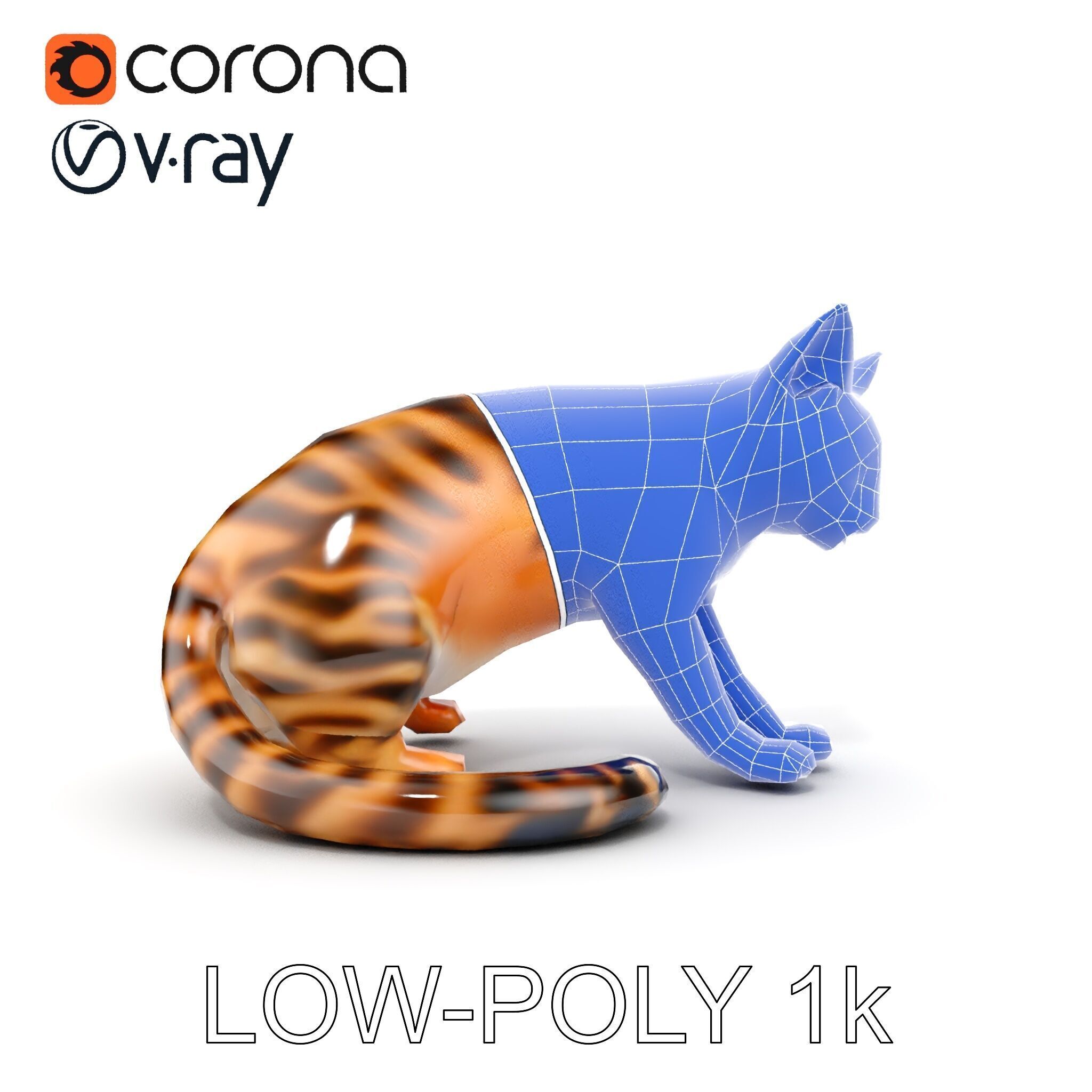 Bengal Cat Realistic Model Pack for D Design Low-poly 3D model_18