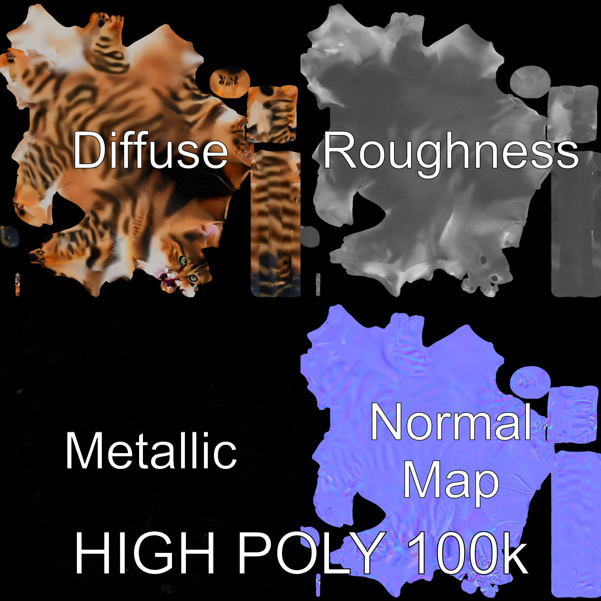 Bengal Cat Realistic Model Pack for D Design Low-poly 3D model_4