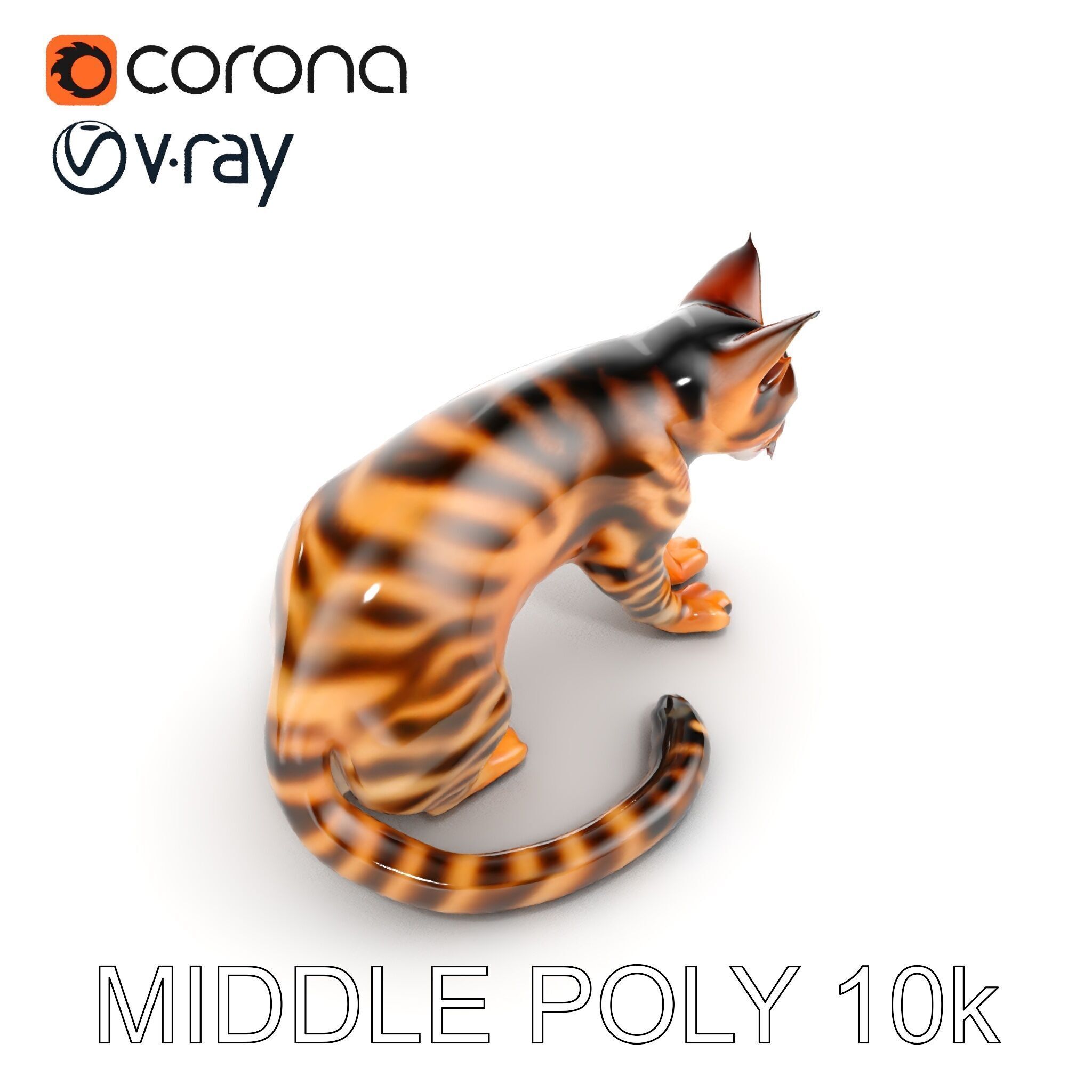 Bengal Cat Realistic Model Pack for D Design Low-poly 3D model_9