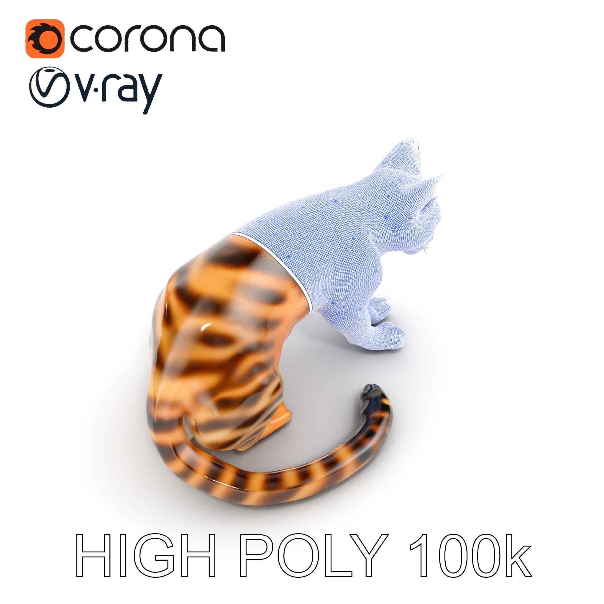 Bengal Cat Realistic Model Pack for D Design Low-poly 3D model_34