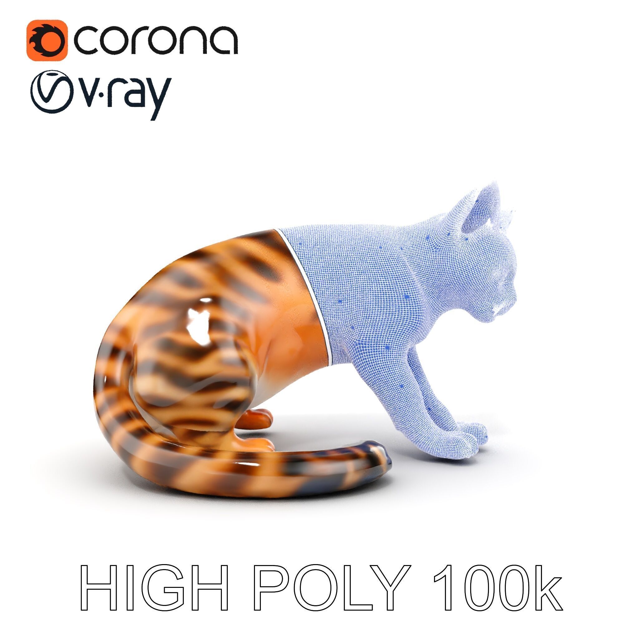 Bengal Cat Realistic Model Pack for D Design Low-poly 3D model_28