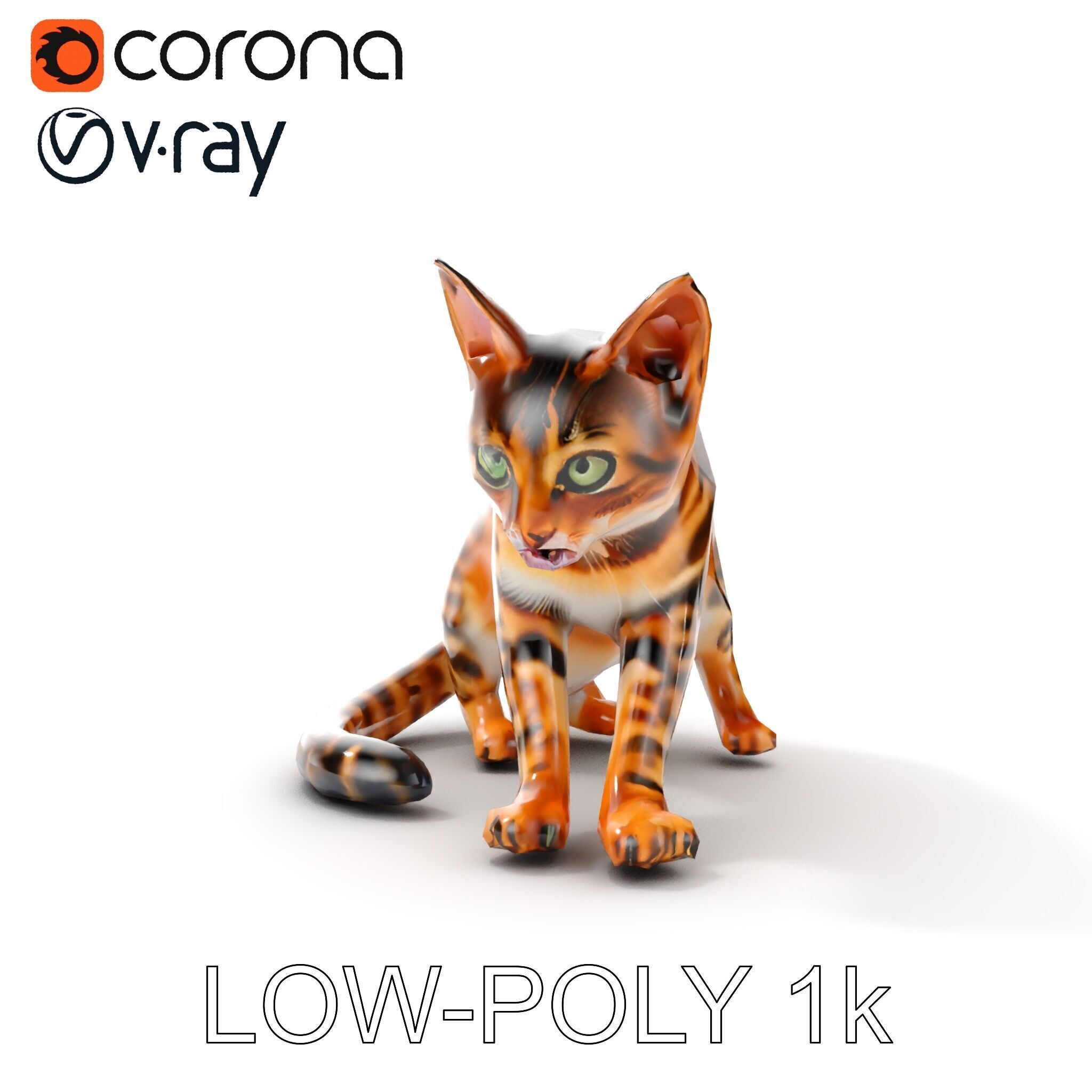 Bengal Cat Realistic Model Pack for D Design Low-poly 3D model_8