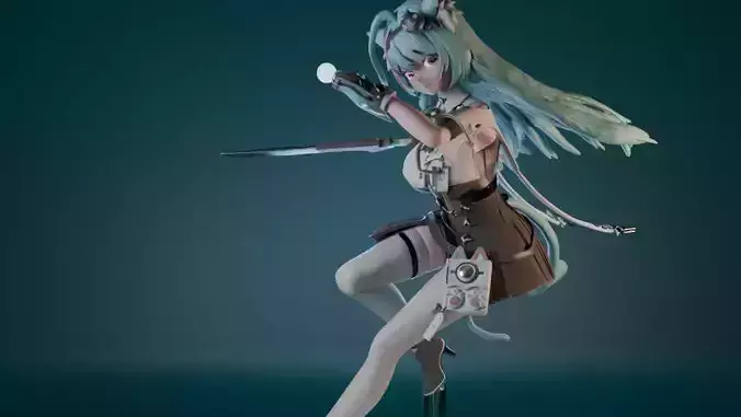 Mint - neverness to Everness Game Figurine for 3D Printing