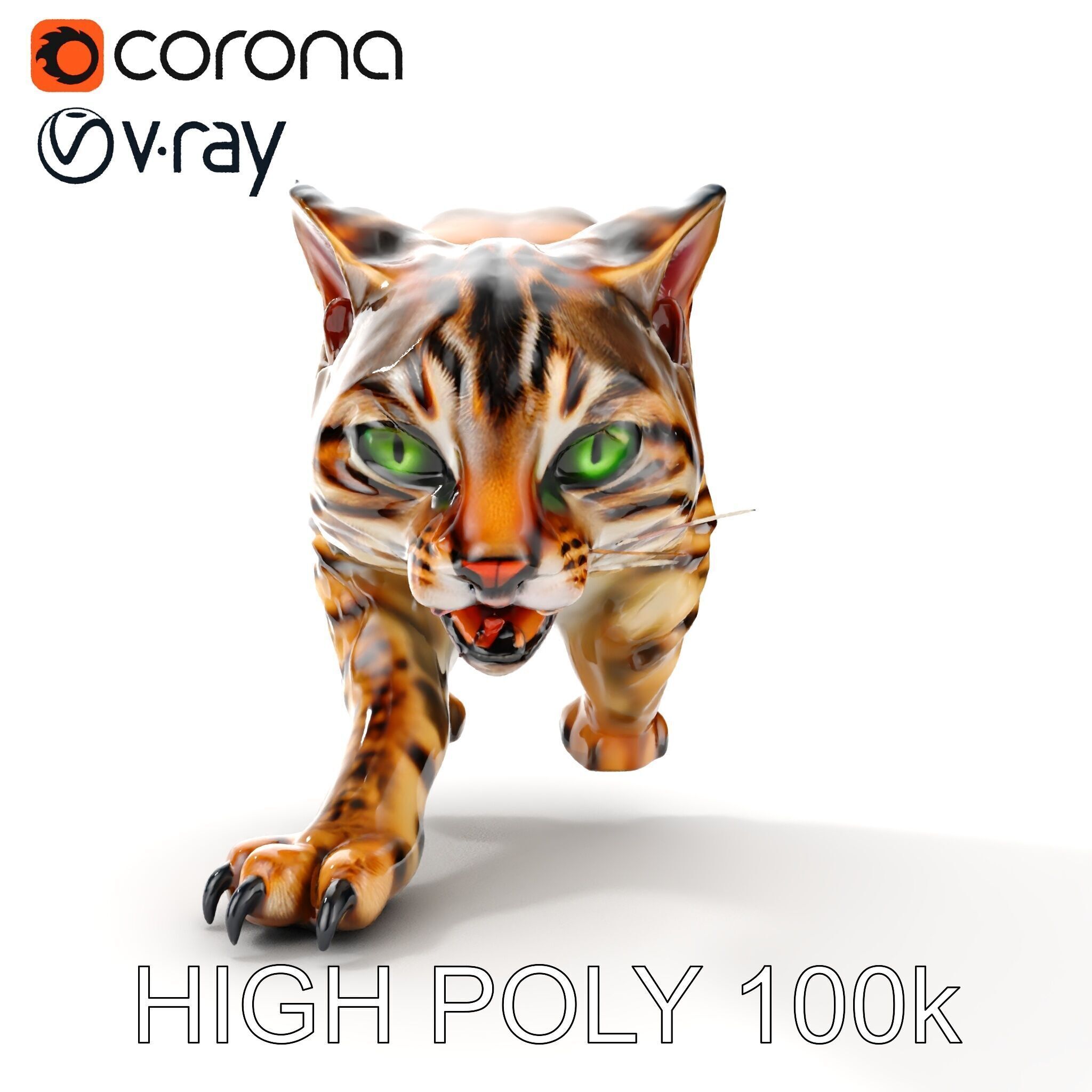 Realistic Wild Cat Model Pack for Animation and Interactive E... Low-poly 3D model_19