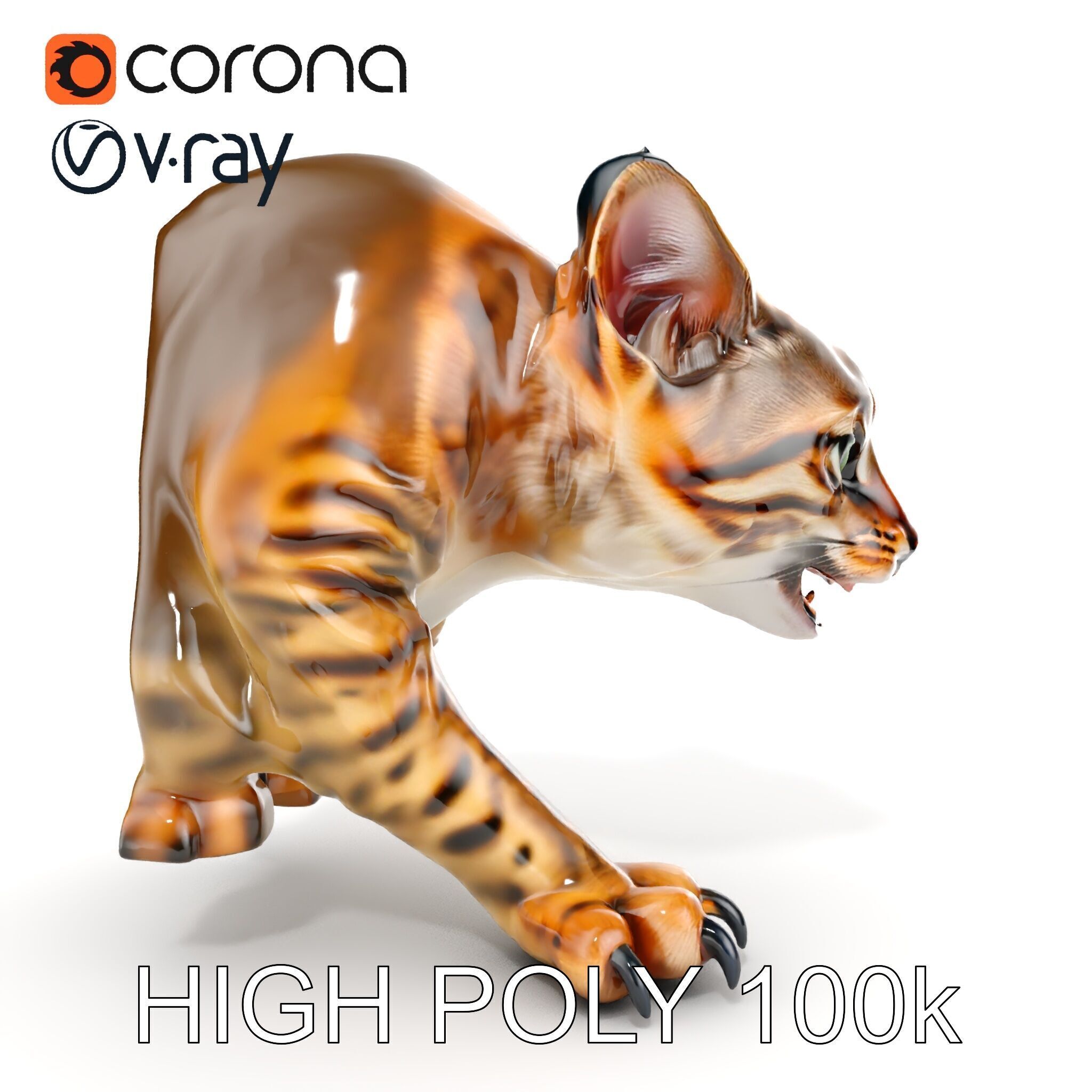 Realistic Wild Cat Model Pack for Animation and Interactive E... Low-poly 3D model_21
