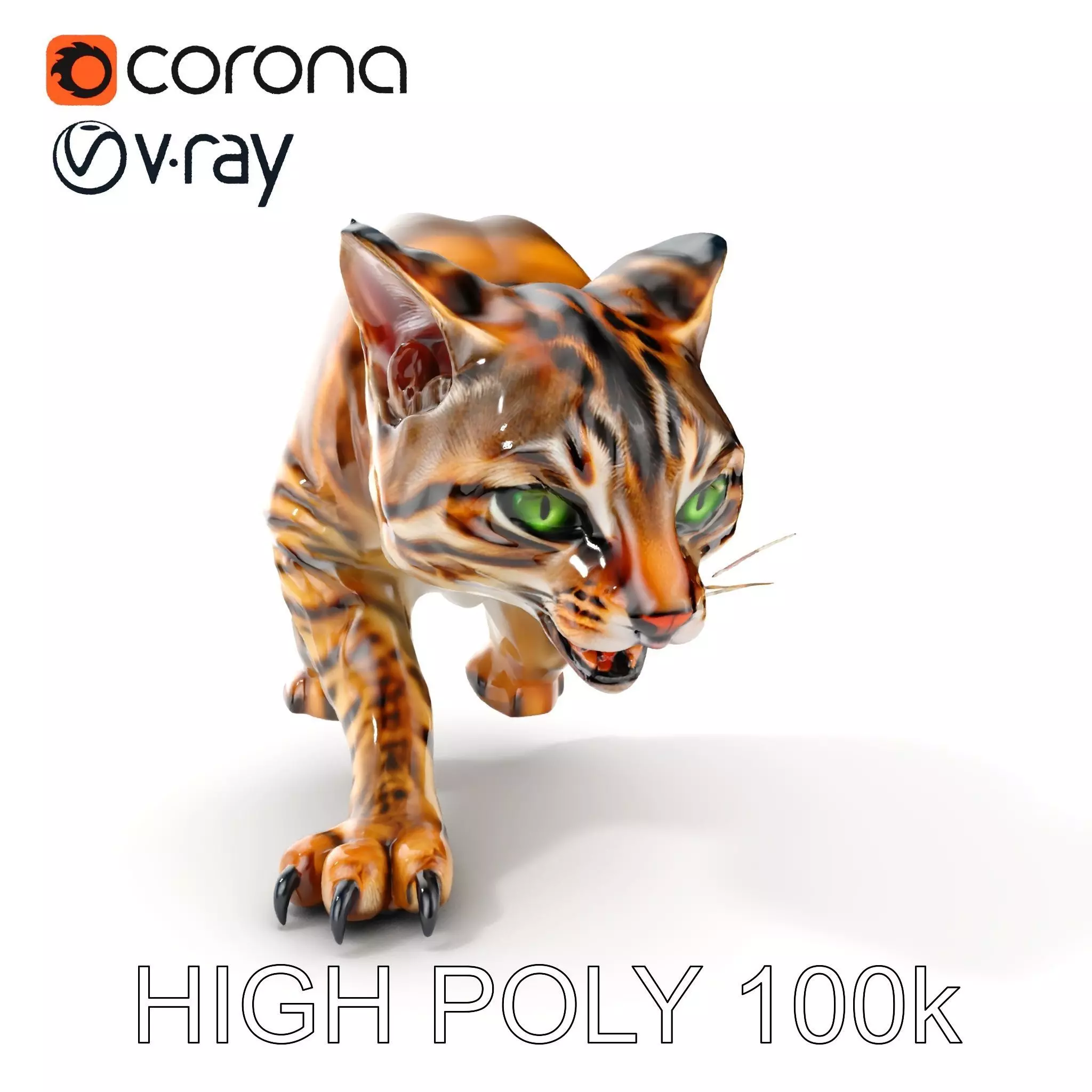 Realistic Wild Cat Model Pack for Animation and Interactive E... Low-poly 3D model_0