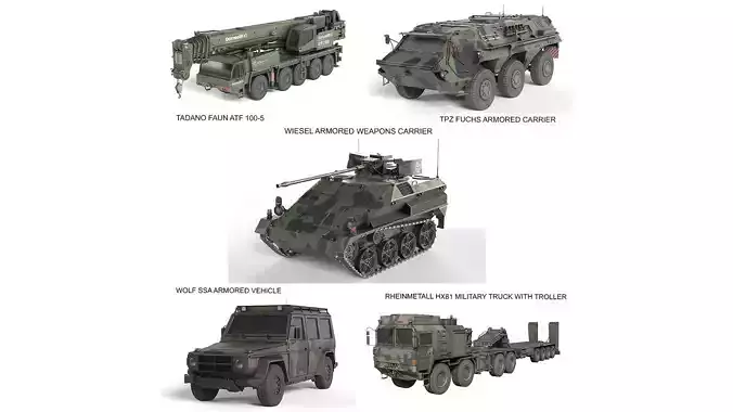 5 Military Vehicles Collection v5