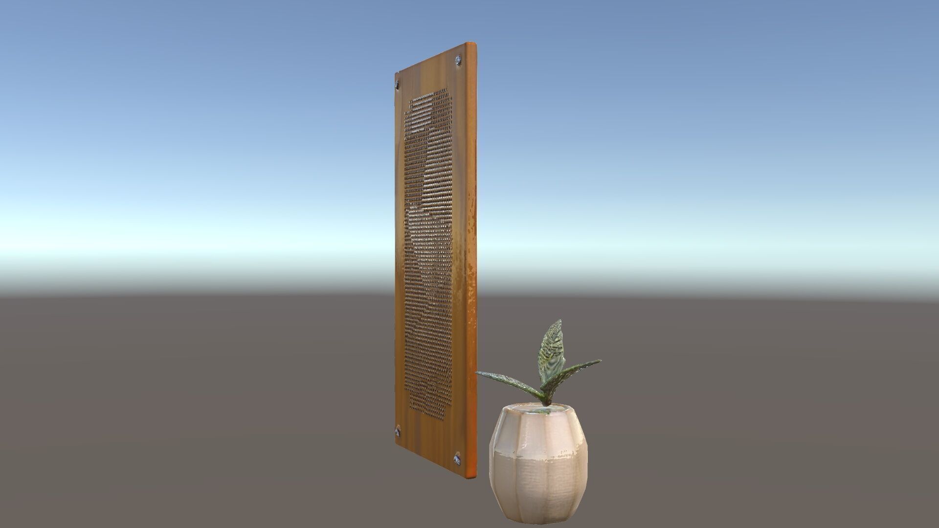 Modern Acoustic Panel and Vase D Model Pack Low-poly 3D model_34
