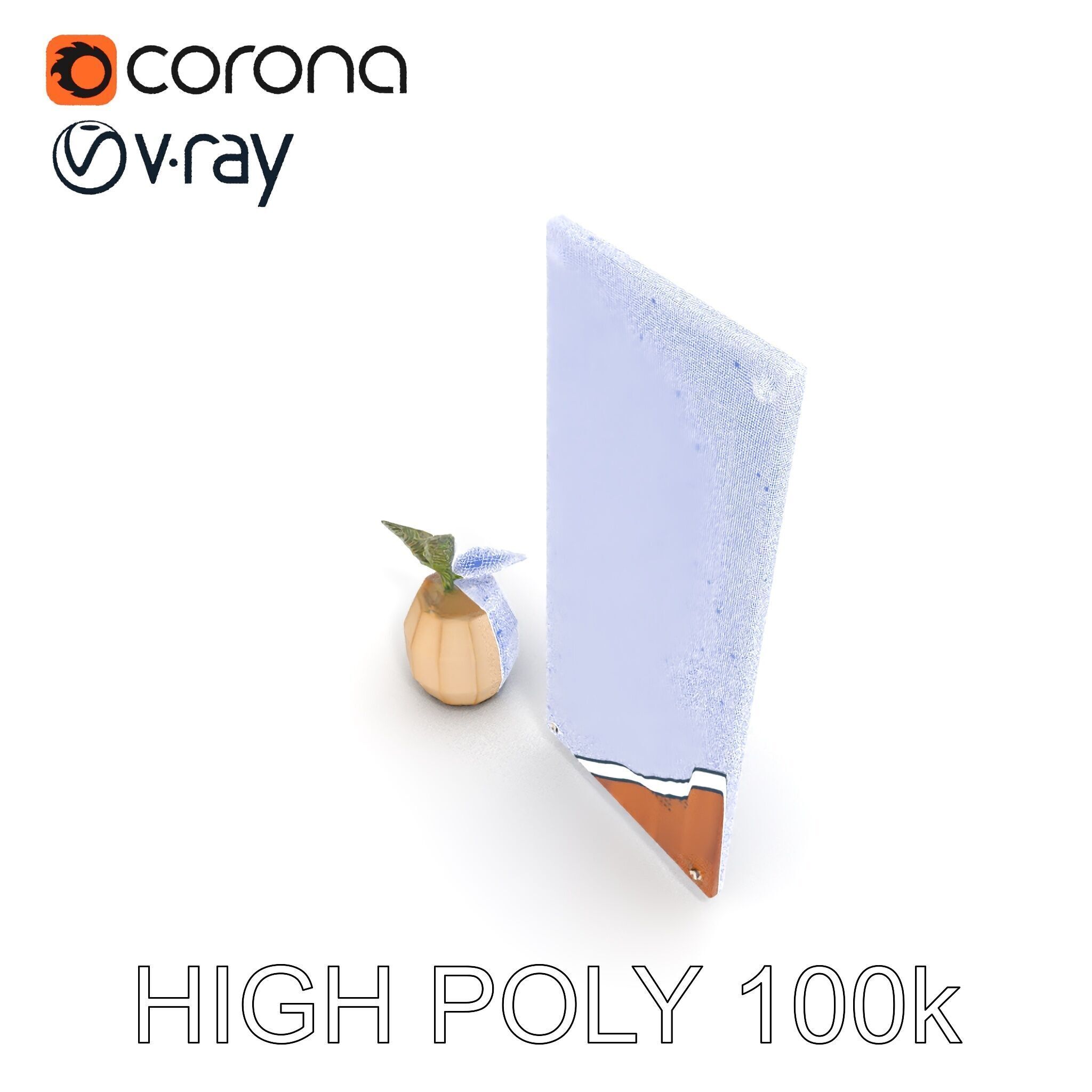 Modern Acoustic Panel and Vase D Model Pack Low-poly 3D model_31
