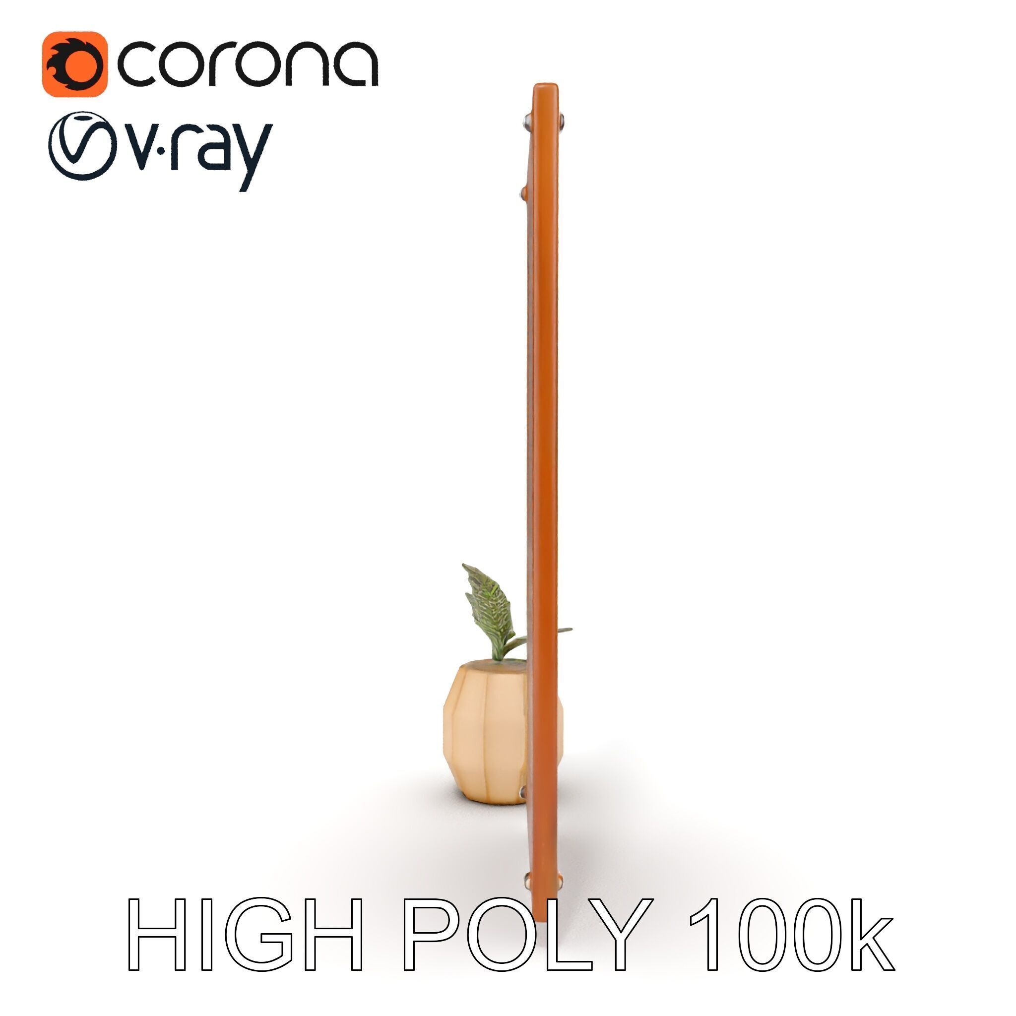 Modern Acoustic Panel and Vase D Model Pack Low-poly 3D model_22