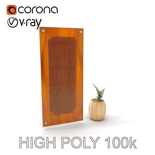 Modern Acoustic Panel and Vase D Model Pack Low-poly 3D model