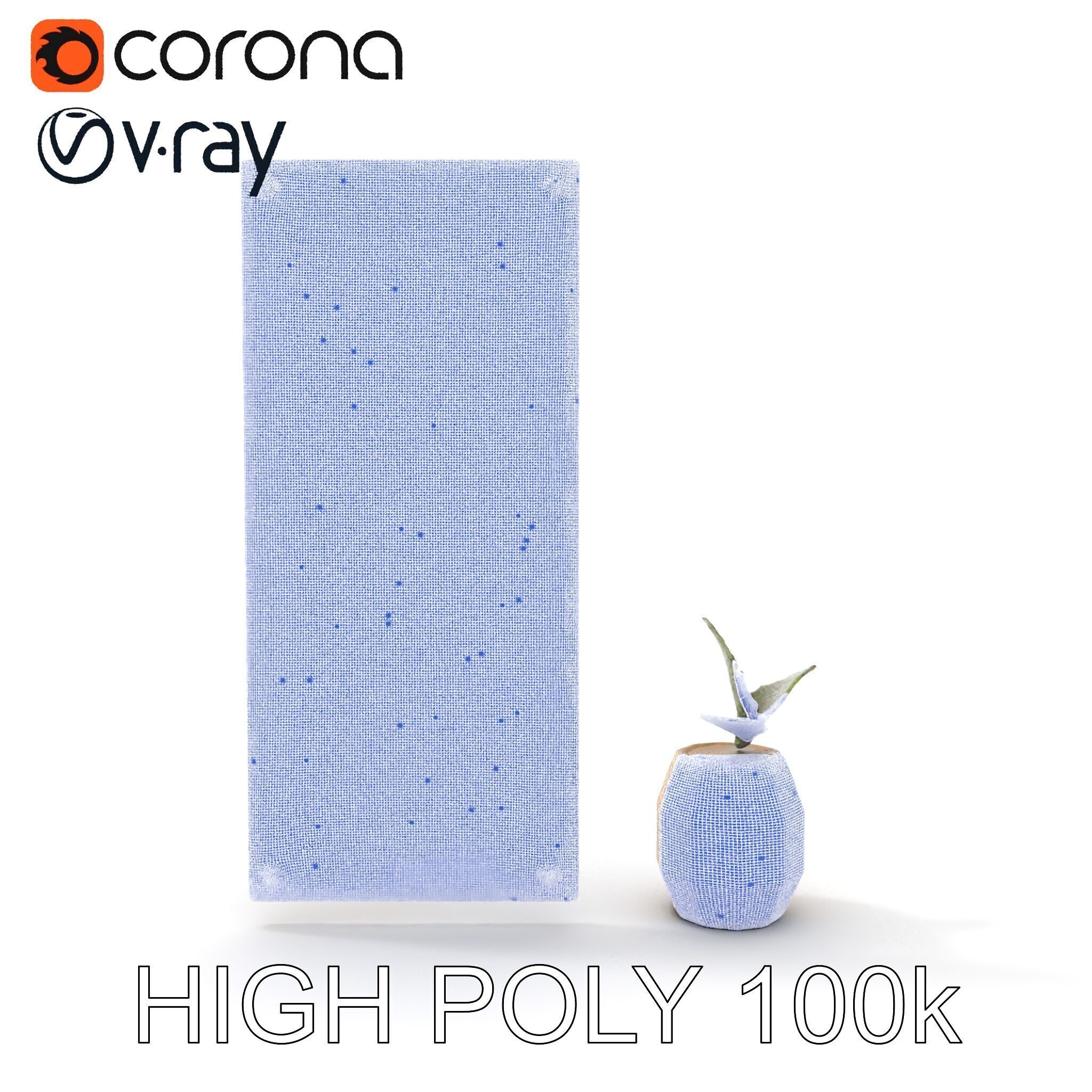 Modern Acoustic Panel and Vase D Model Pack Low-poly 3D model_25