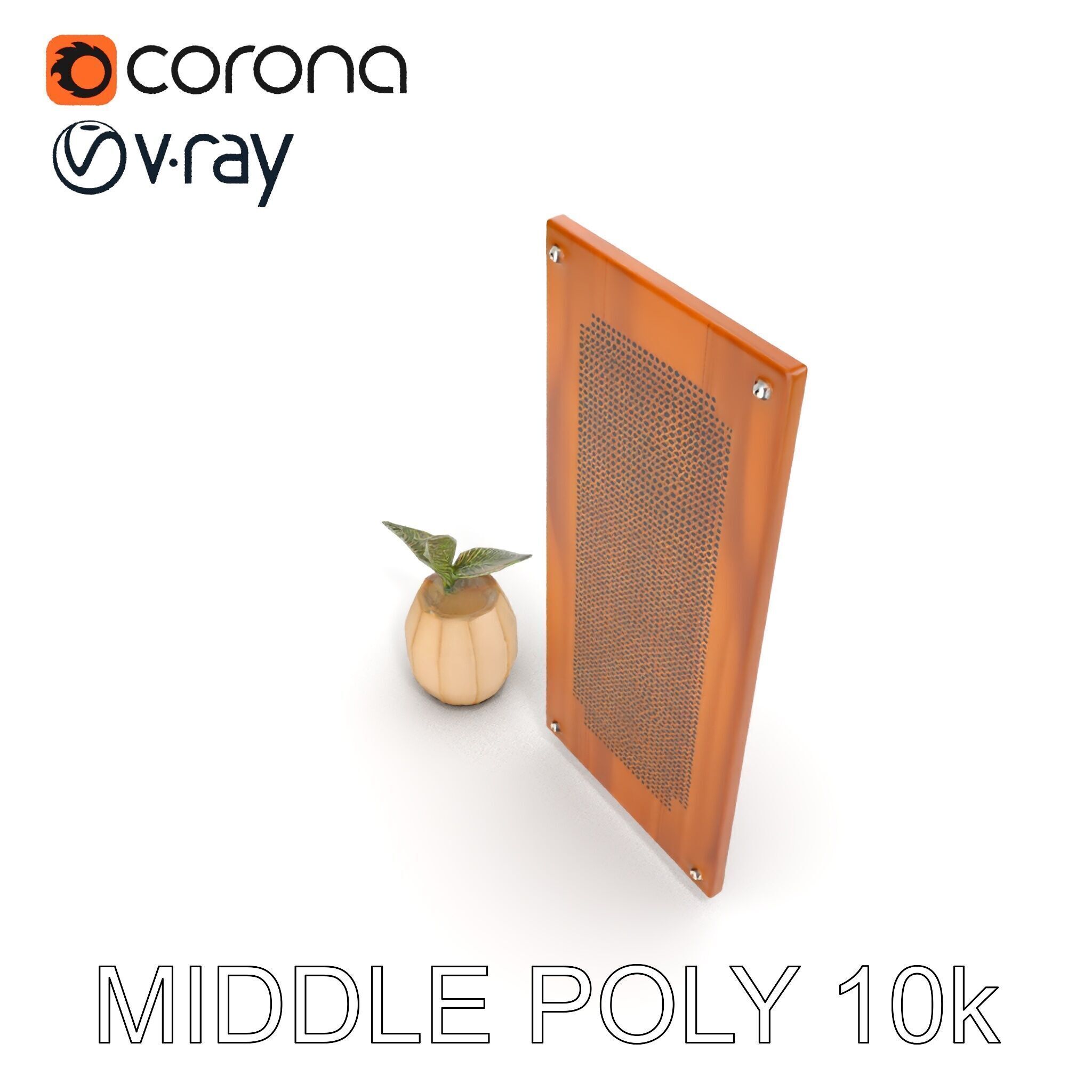 Modern Acoustic Panel and Vase D Model Pack Low-poly 3D model_20