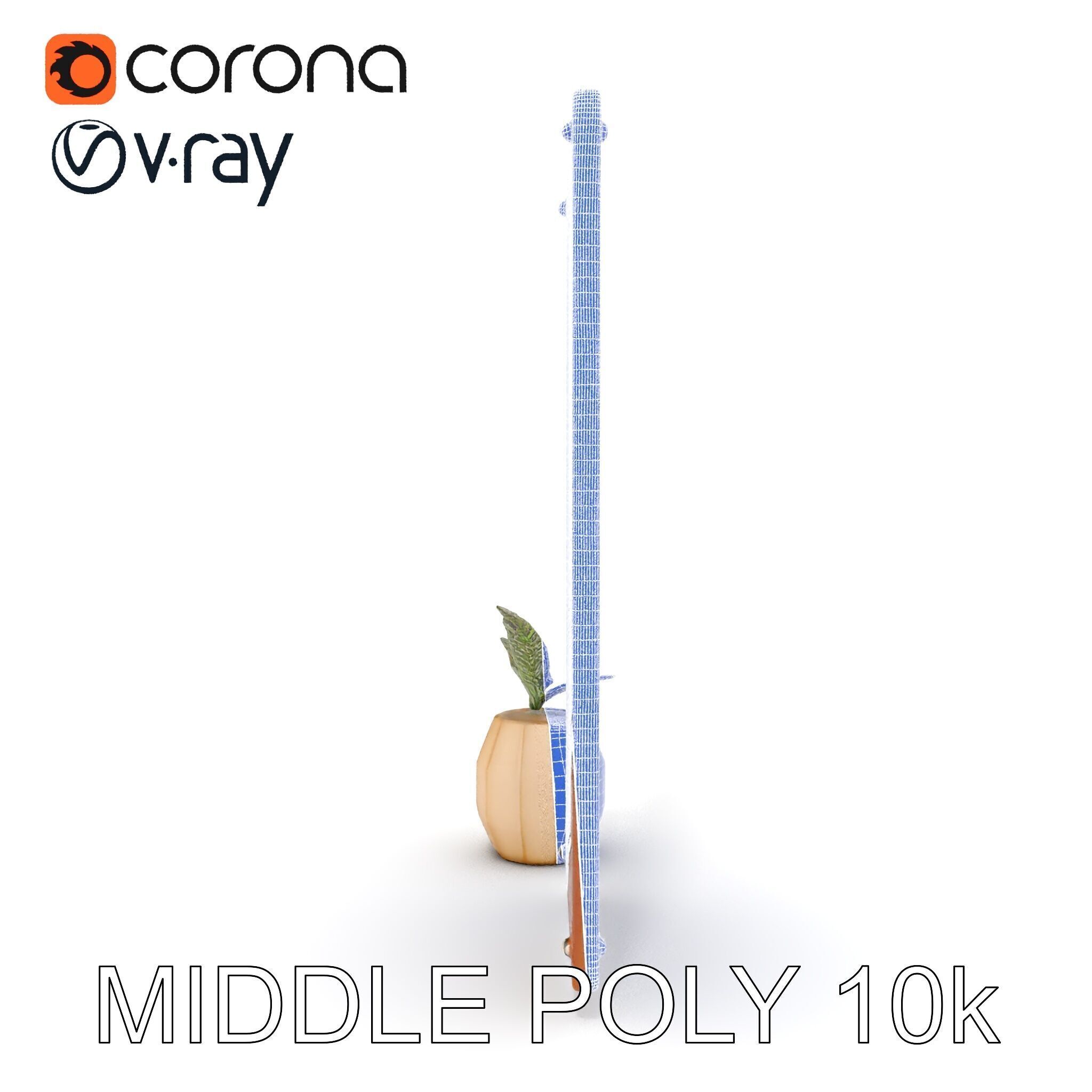 Modern Acoustic Panel and Vase D Model Pack Low-poly 3D model_32