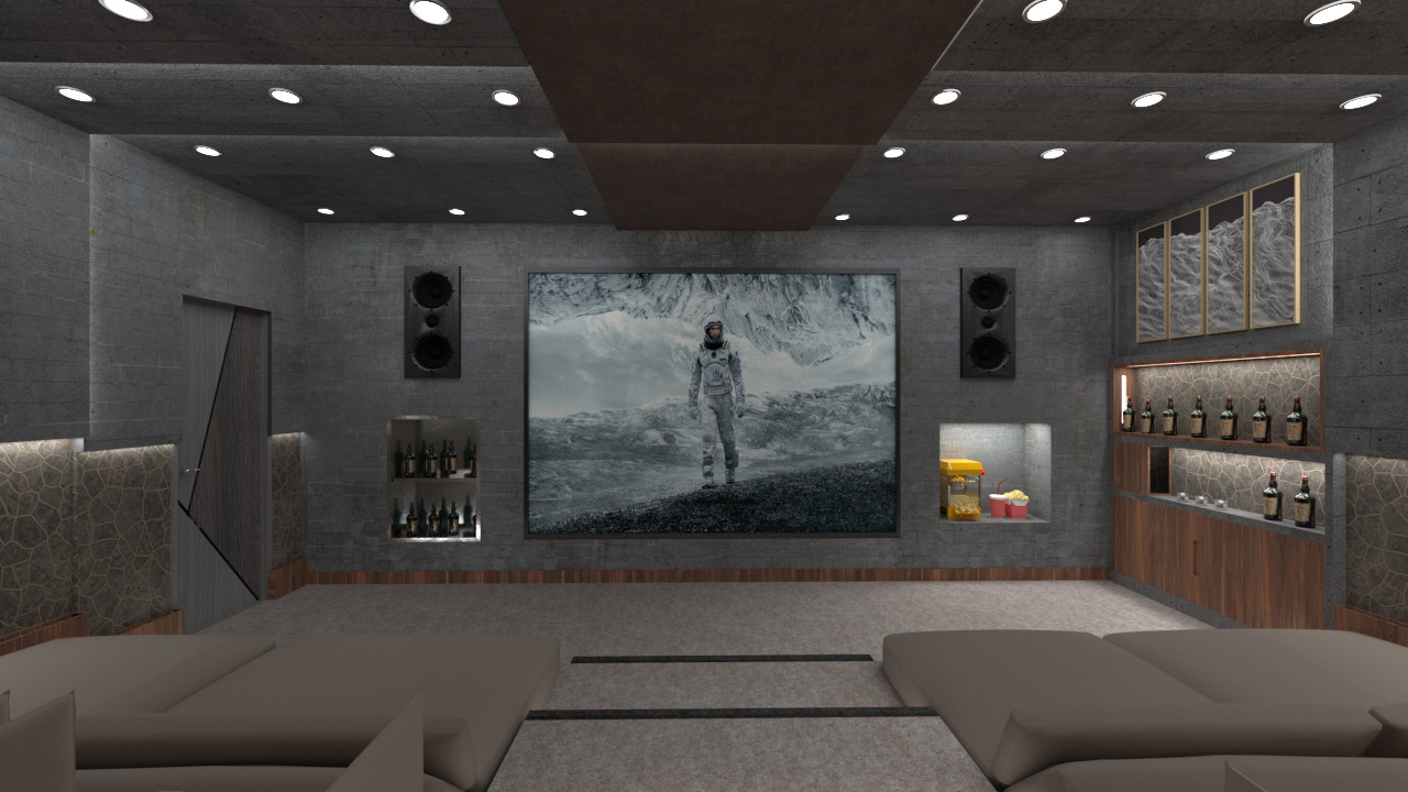 Modern Home Cinema Room Conceptual 3D Scene 3D model_3