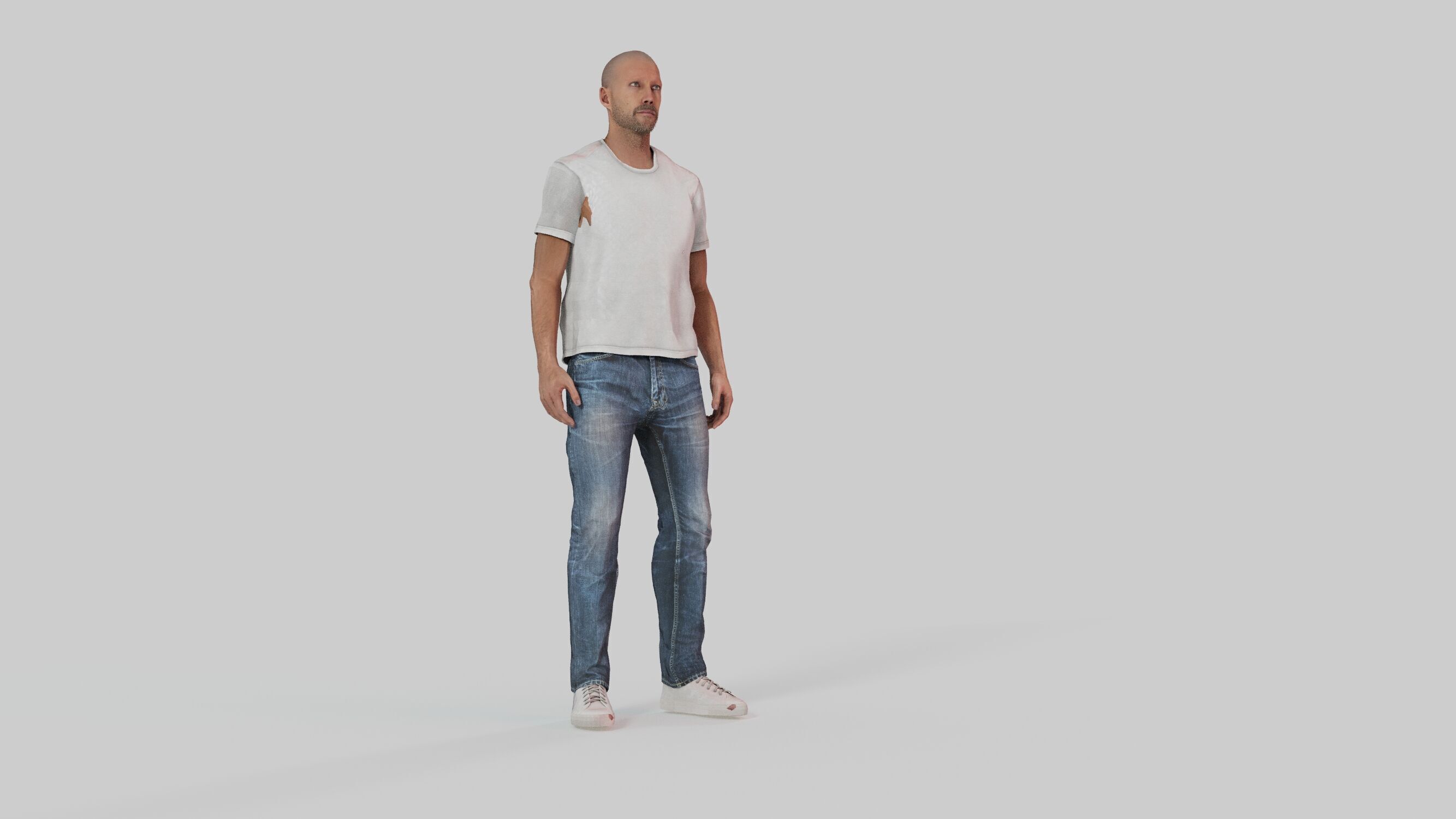 casual man outfit full rigged 3D model_1
