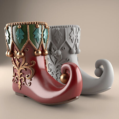 Elf Boot Planter urn candy container candle holder 3D print model