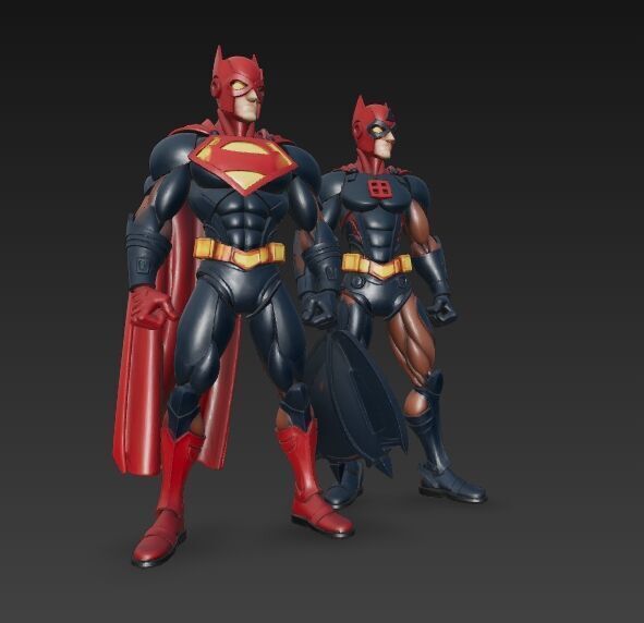 Superhero Fusion Figures 3D Printable Action Model Set 3D print model_2