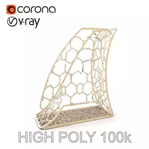 Modern Hexagonal Wireframe Decor Model Pack Low-poly 3D model