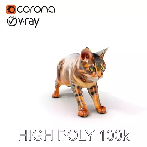 Bengal Cat D Model Pack with Realistic Textures