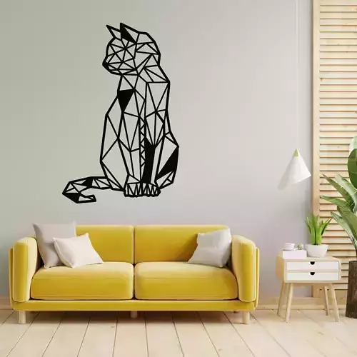 Geometric Cat Wall Art