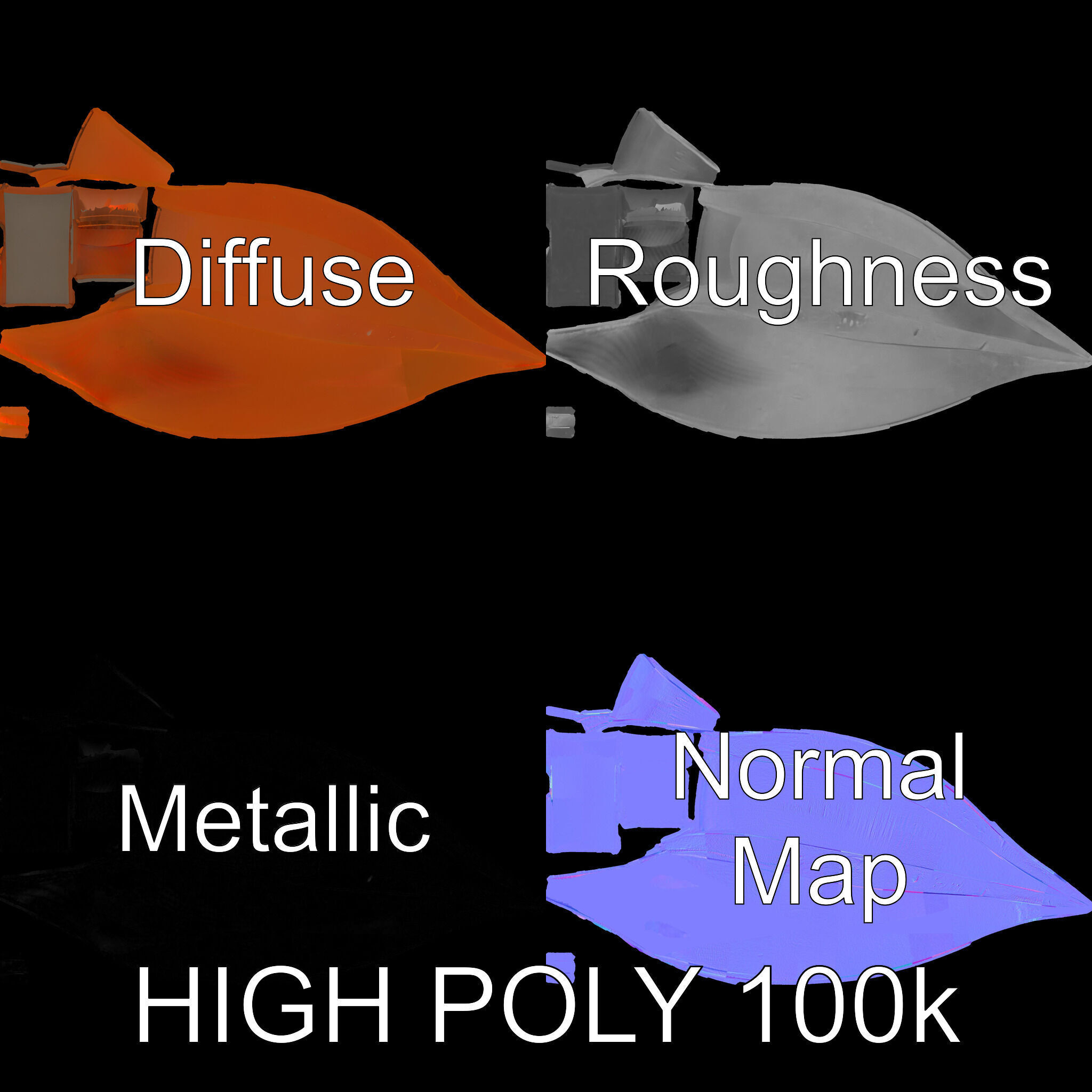 Sculptural Curved Metal Art Model Pack Low-poly 3D model_2