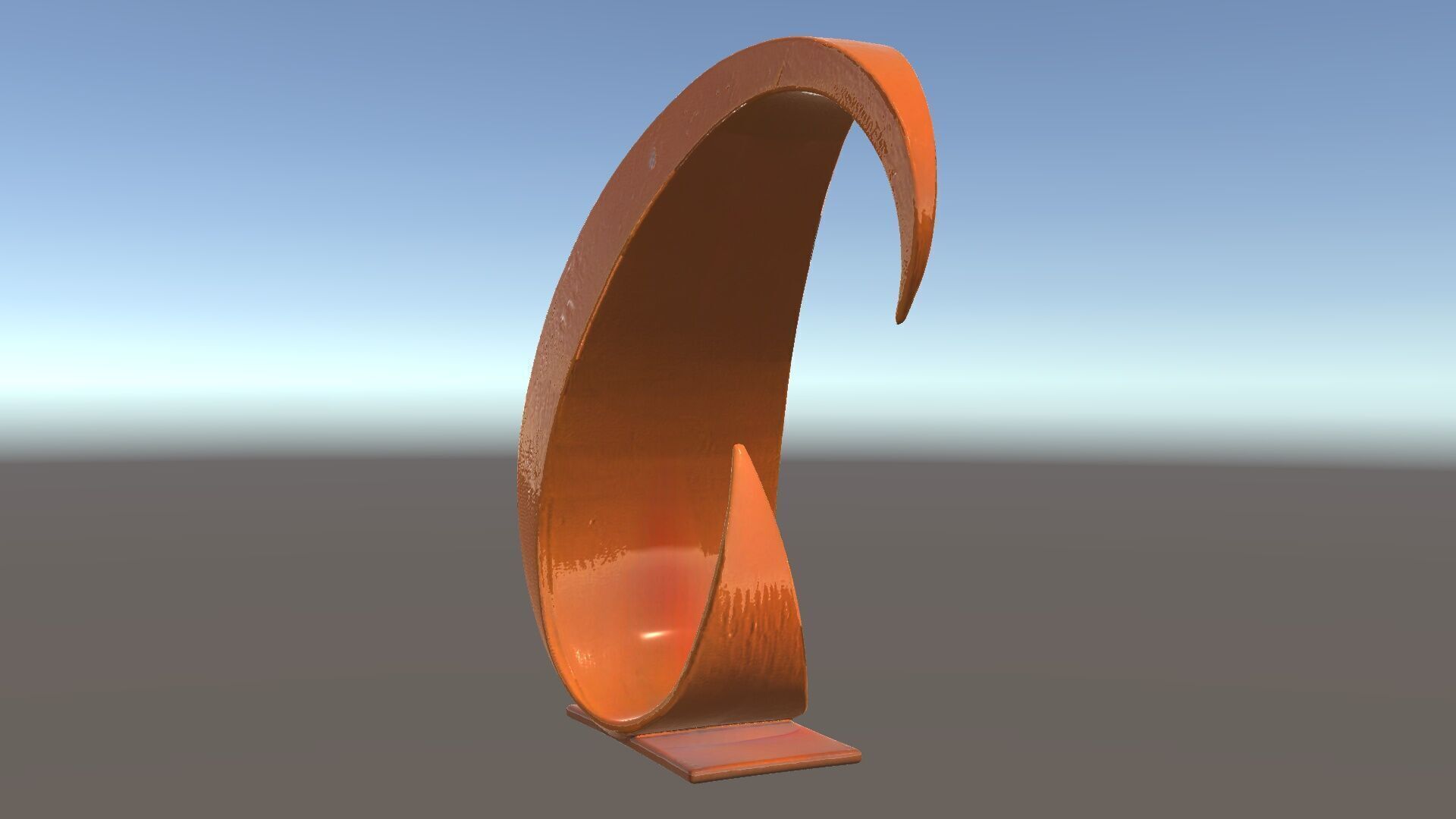 Sculptural Curved Metal Art Model Pack Low-poly 3D model_3