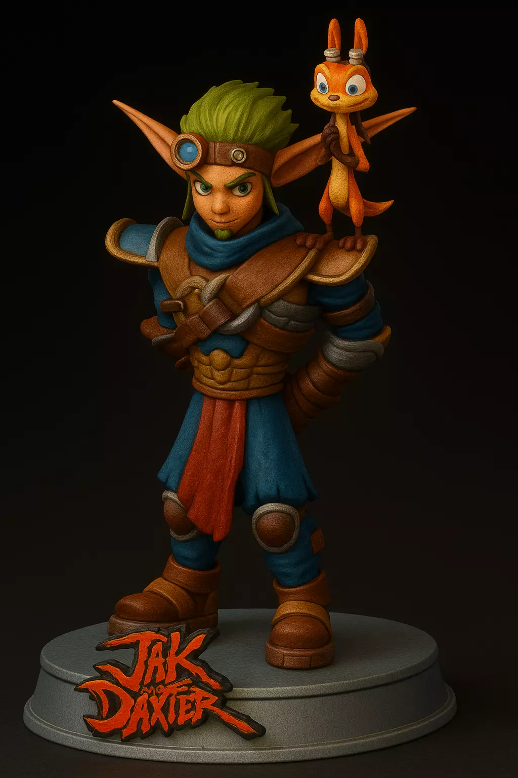 Jak Daxter Duo Figurines Base STL 3D print model_0