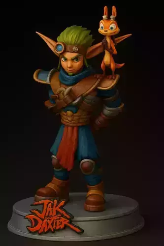 Jak  Daxter  Duo Figurines  Base STL 3D print model