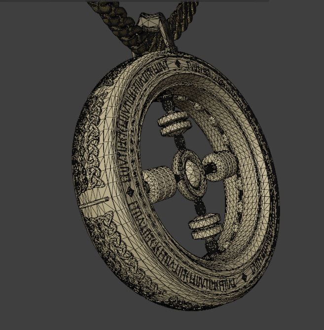 Gold Chain and Pendant 3D Model 3D model_3