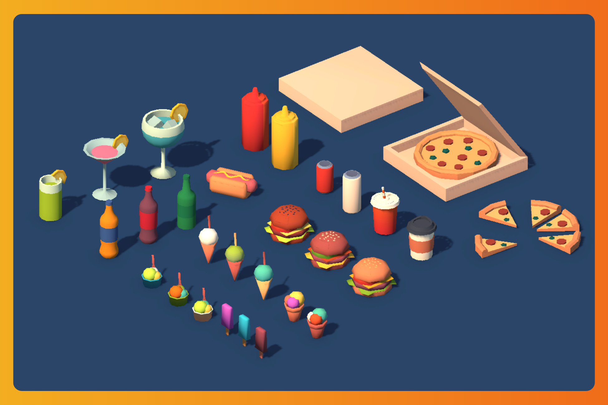 Food Pack - Low Poly Assets Free low-poly 3D model_1