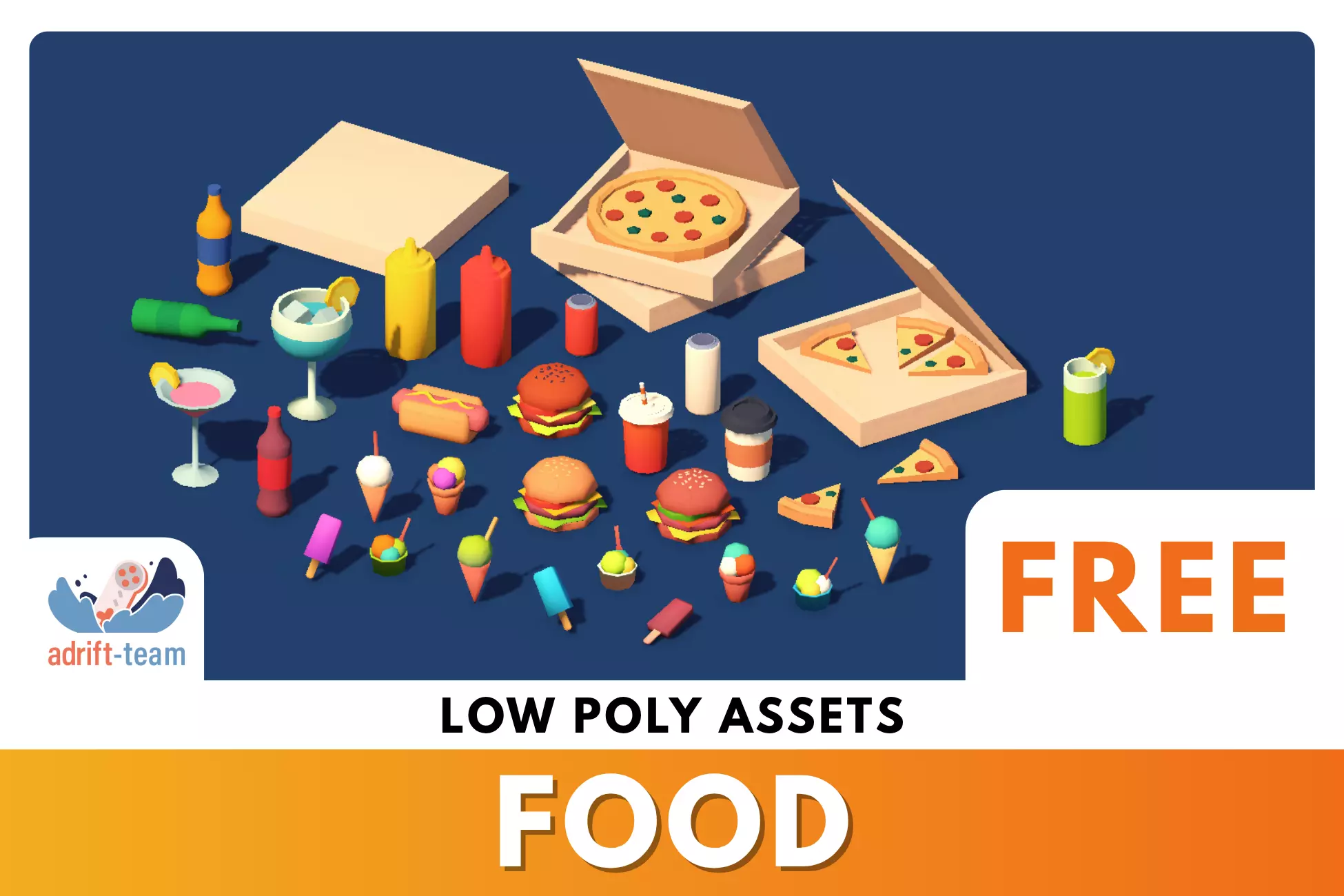 Food Pack - Low Poly Assets Free low-poly 3D model_0