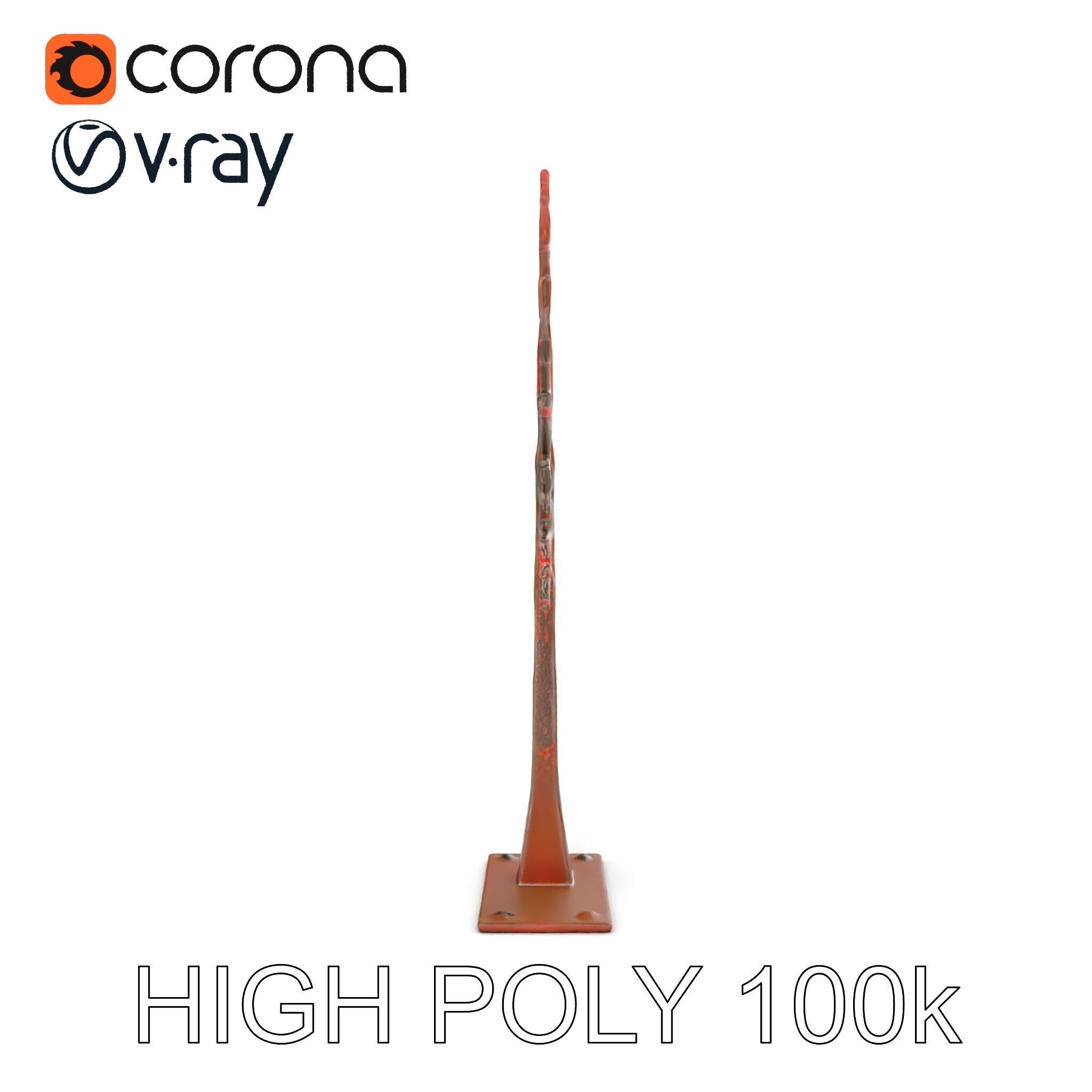 Metallic Tree Sculpture Model Pack Low-poly 3D model_11