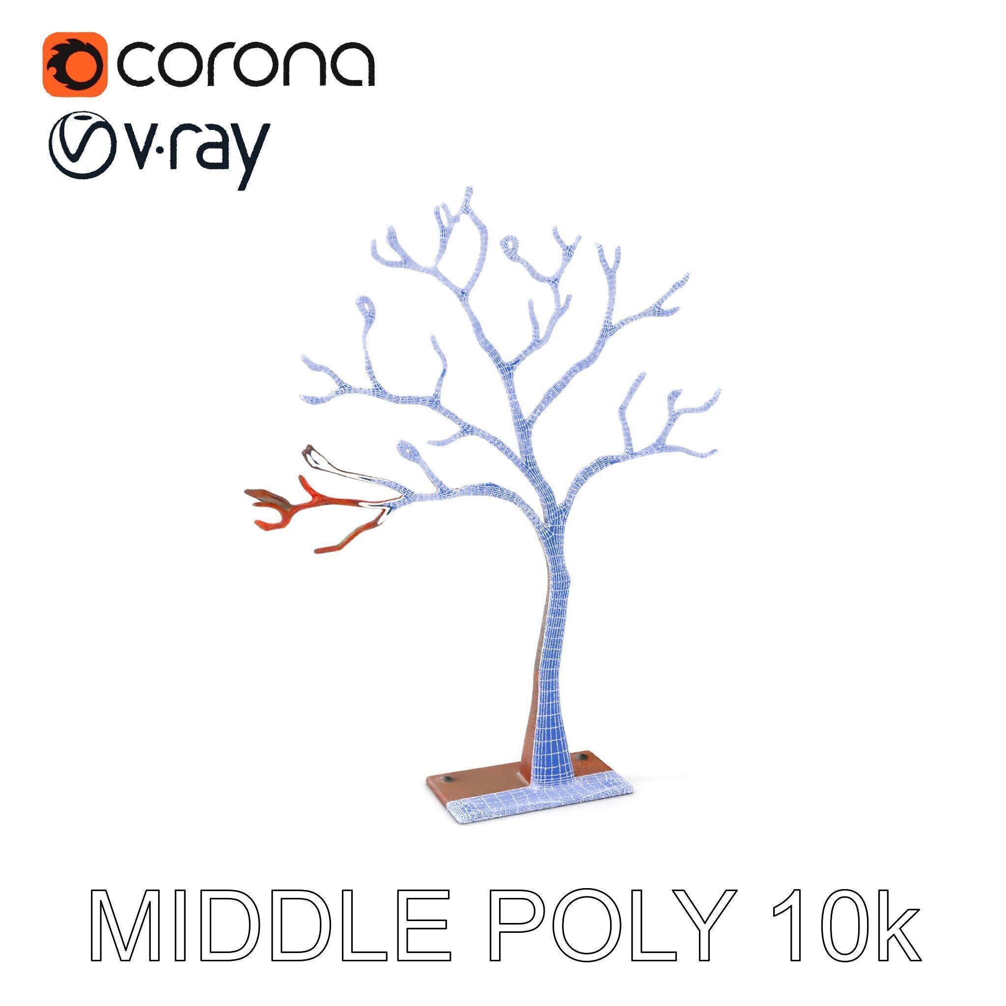Metallic Tree Sculpture Model Pack Low-poly 3D model_21
