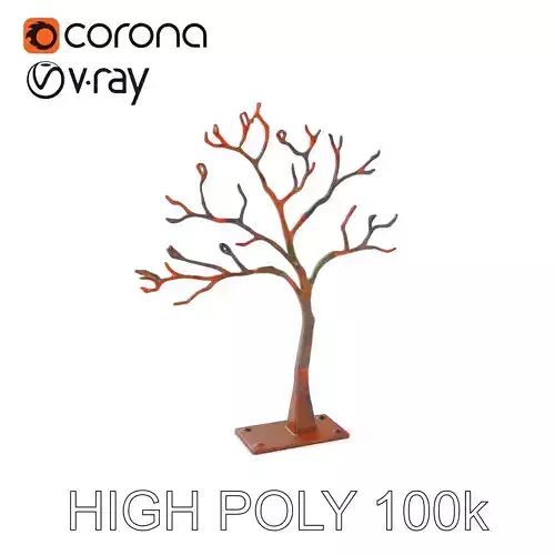 Metallic Tree Sculpture Model Pack Low-poly 3D model