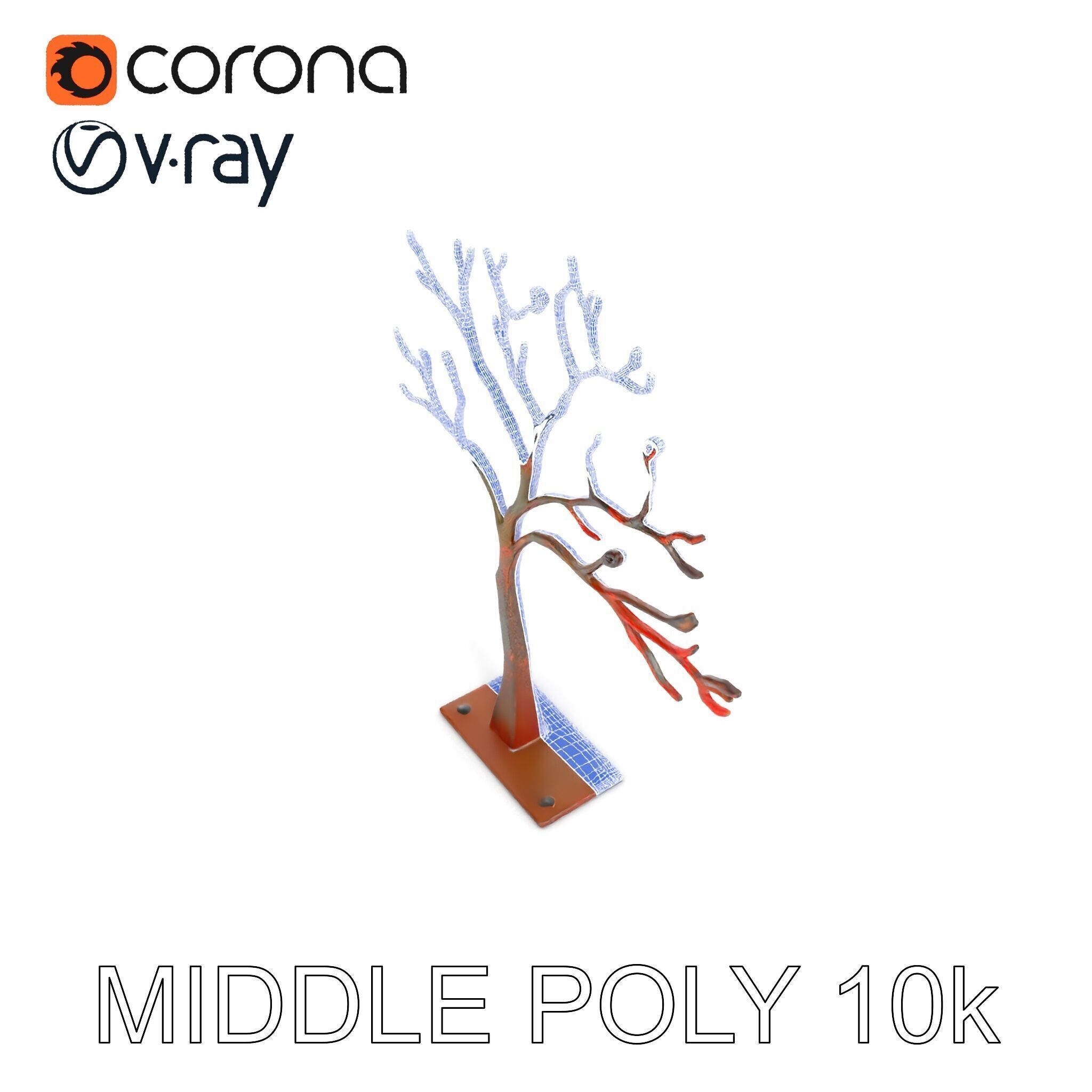 Metallic Tree Sculpture Model Pack Low-poly 3D model_25