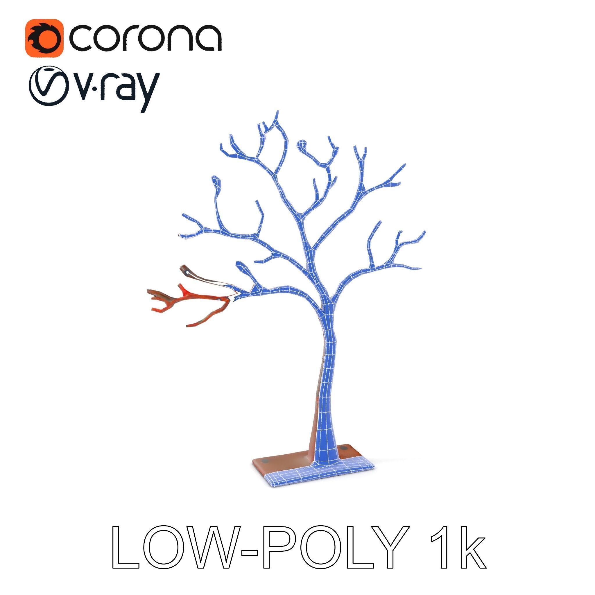 Metallic Tree Sculpture Model Pack Low-poly 3D model_32
