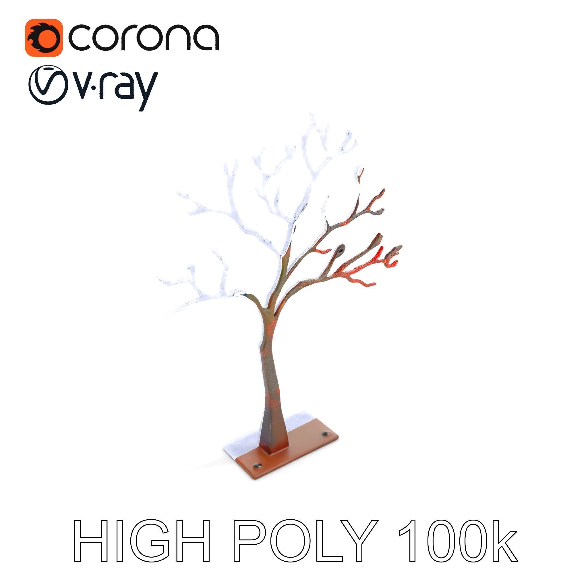 Metallic Tree Sculpture Model Pack Low-poly 3D model_27