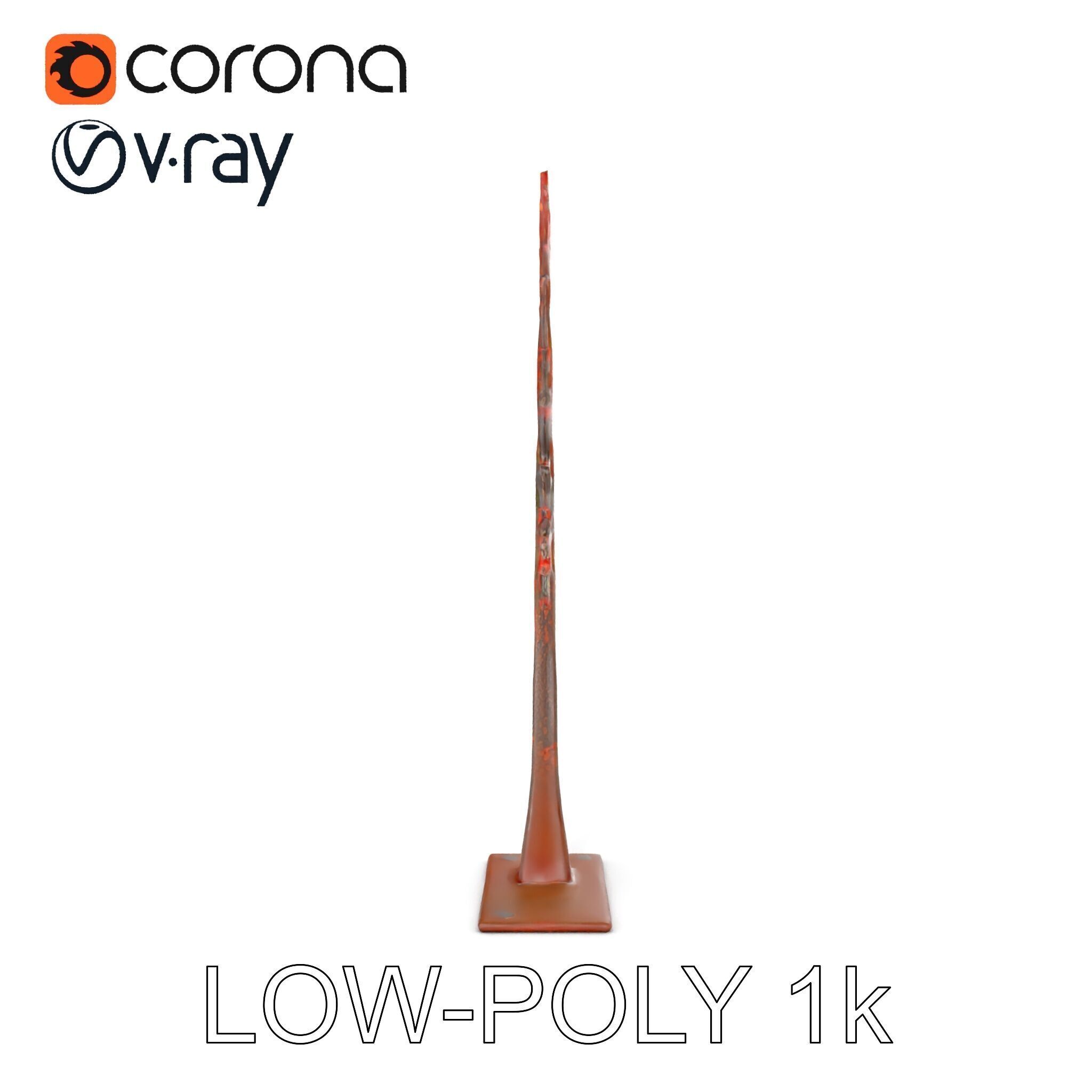 Metallic Tree Sculpture Model Pack Low-poly 3D model_16