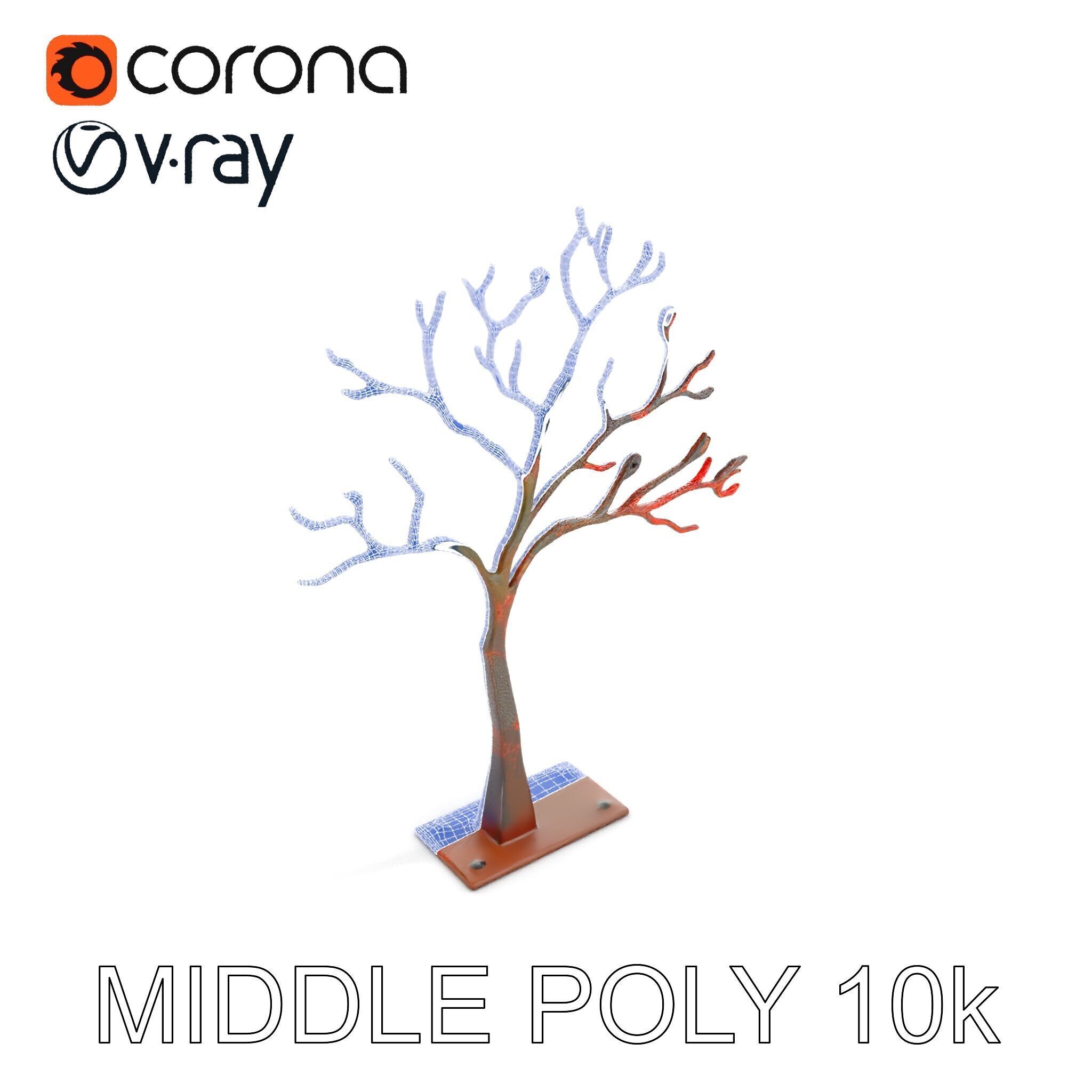Metallic Tree Sculpture Model Pack Low-poly 3D model_23