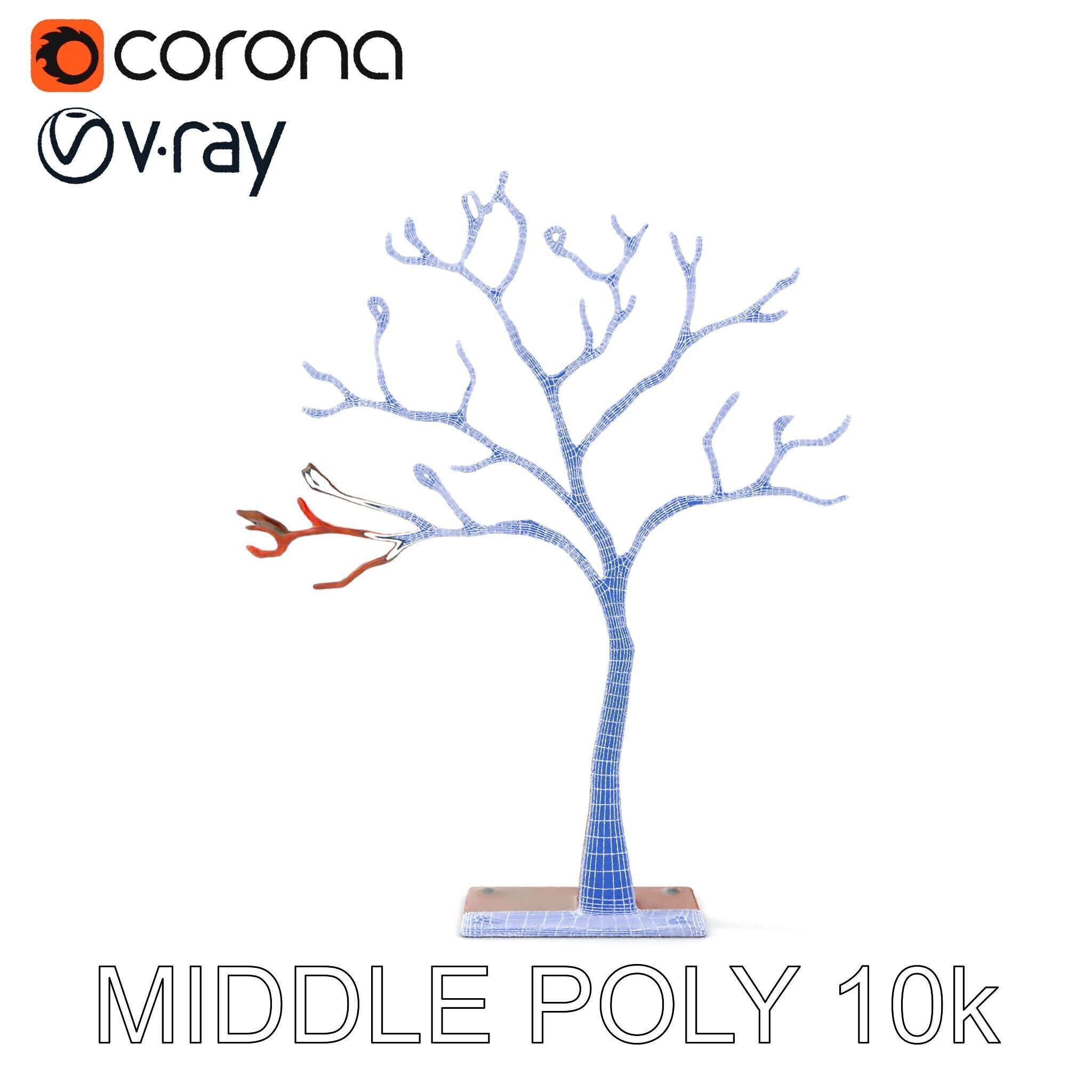 Metallic Tree Sculpture Model Pack Low-poly 3D model_28