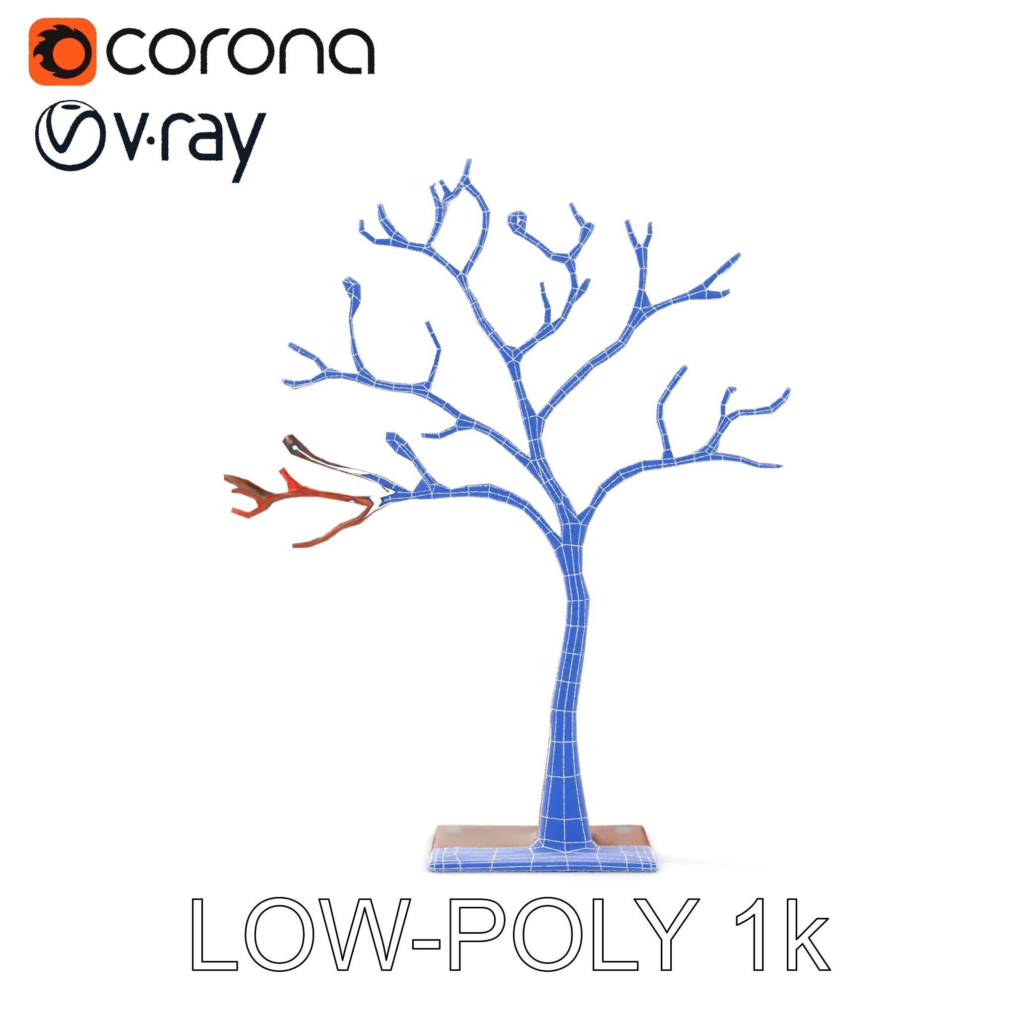Metallic Tree Sculpture Model Pack Low-poly 3D model_22