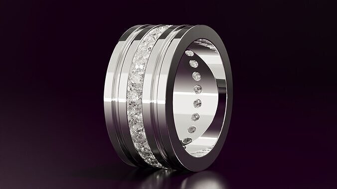 round cut eternity ring N18 54EU size 3D print model