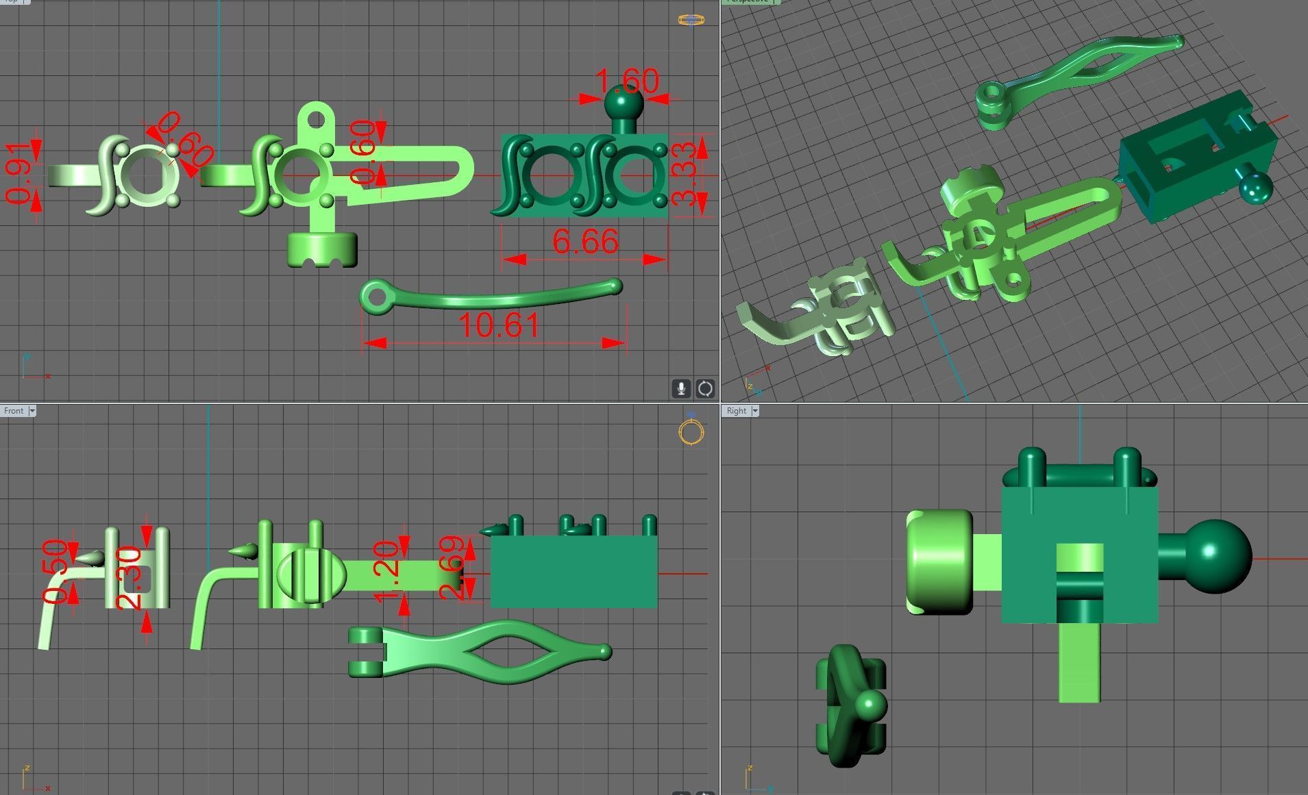 Tennis Bracelet Combo 3 Sizes 3D Model Collection_7