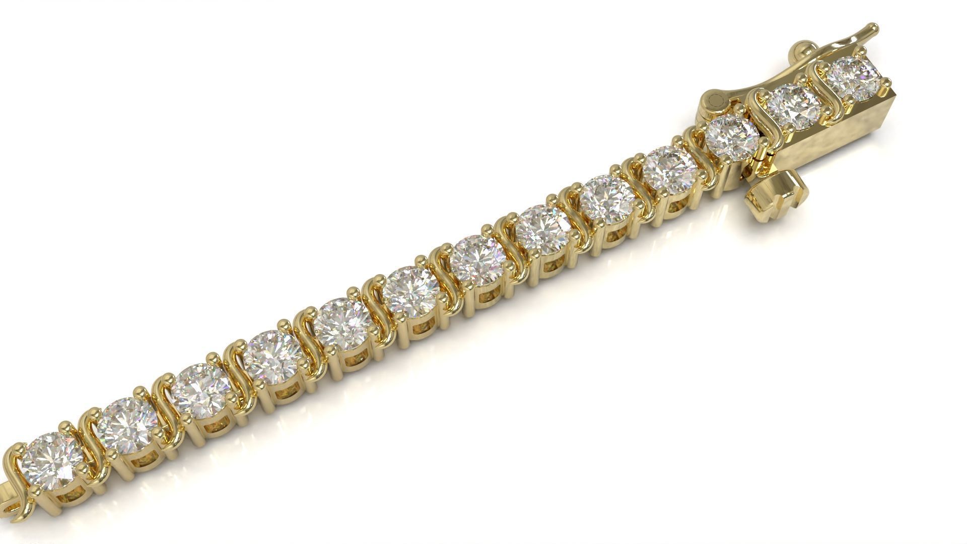 Tennis Bracelet Combo 3 Sizes 3D Model Collection_9