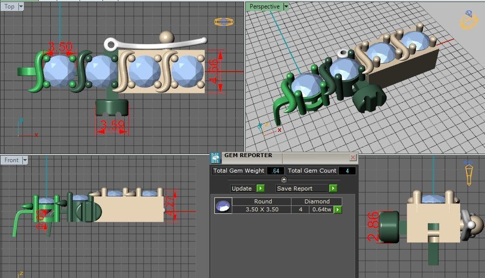 Tennis Bracelet Combo 3 Sizes 3D Model Collection_19