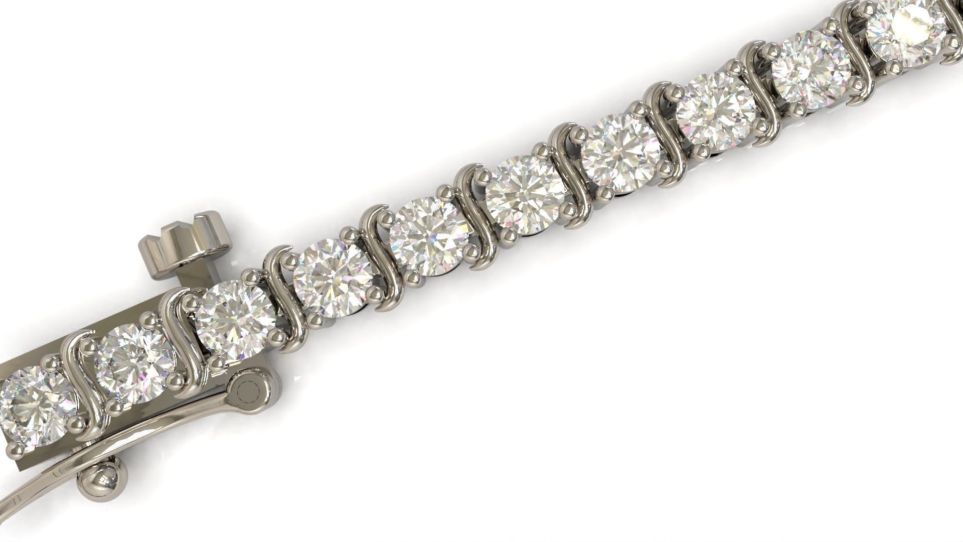 Tennis Bracelet Combo 3 Sizes 3D Model Collection_10