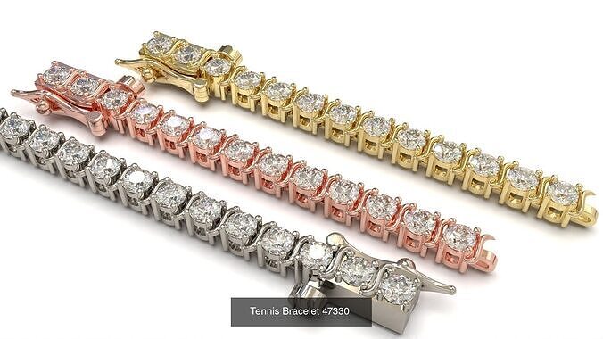 Tennis Bracelet Combo 3 Sizes 3D Model Collection