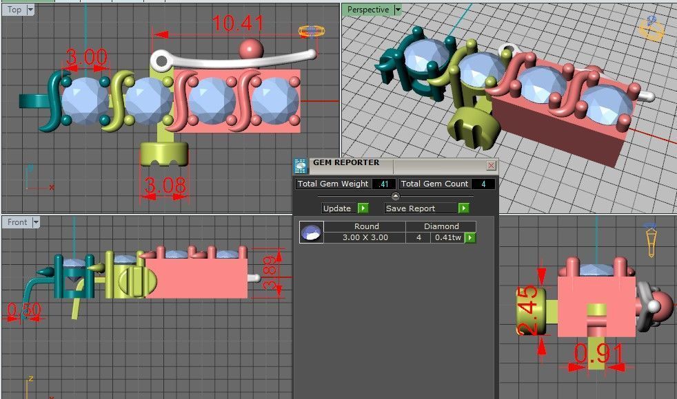 Tennis Bracelet Combo 3 Sizes 3D Model Collection_13